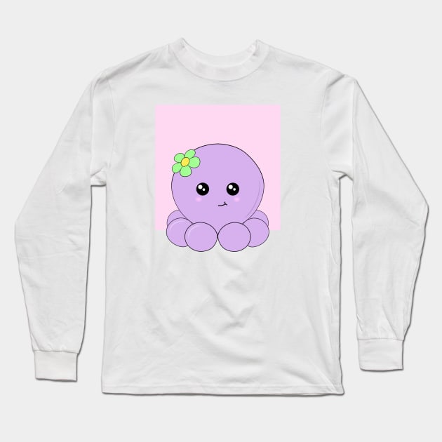 Flower Octopus Long Sleeve T-Shirt by ShutterStudios